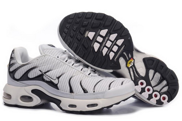 Mens Nike Air Max TN White Black Patten Shoes - Click Image to Close